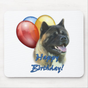 Akita Grattis på födelsedagen Balloons Musmatta