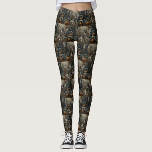 Akita Halloween Natt Hund Delight Leggings