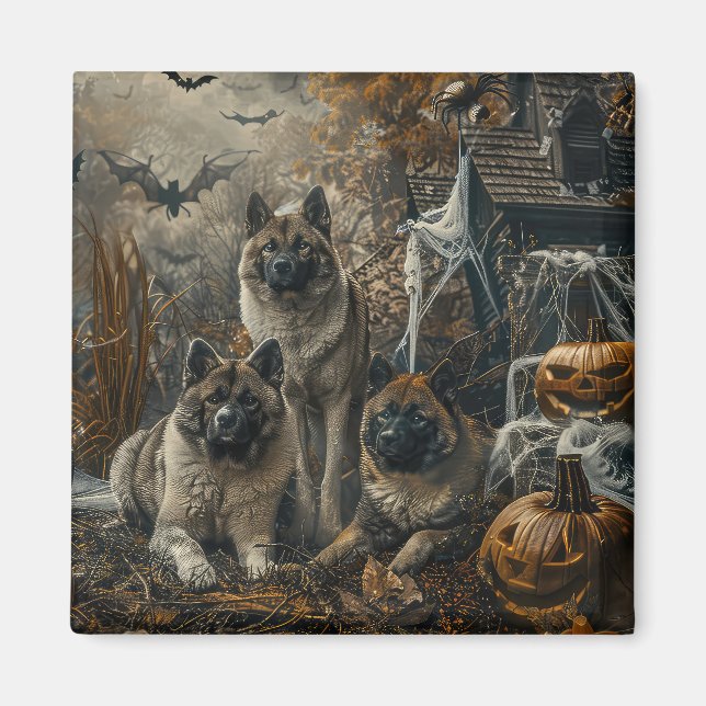 Akita Halloween Night Doggy Delight Magnet (Framsidan)