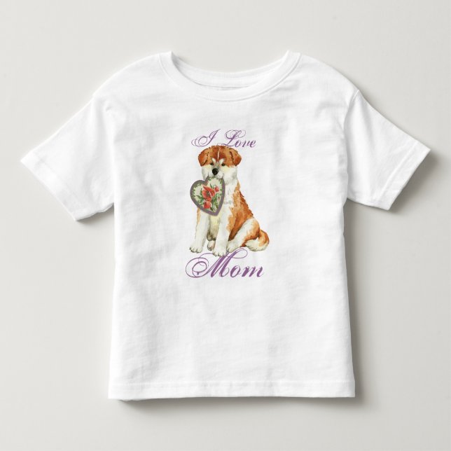 Akita Heart Mamma Tee Shirt (Framsida)