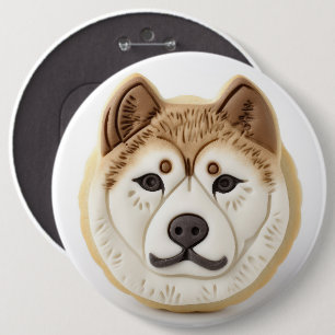 Akita Hund 3D Inspirerad Knapp