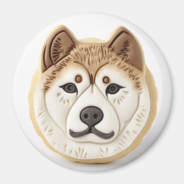 Akita Hund 3D Inspirerad Magnet (Framsidan)