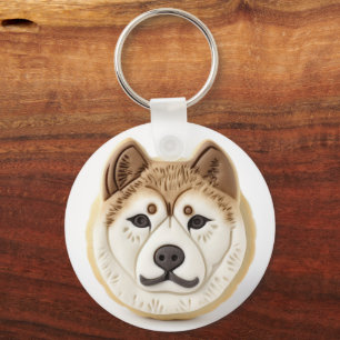 Akita Hund 3D Inspirerad Nyckelring