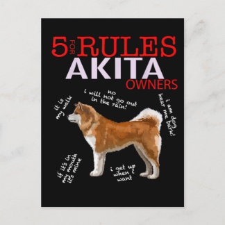 Akita Hund | 5 Regler Akita Hundägare Inbjudan Vykort
