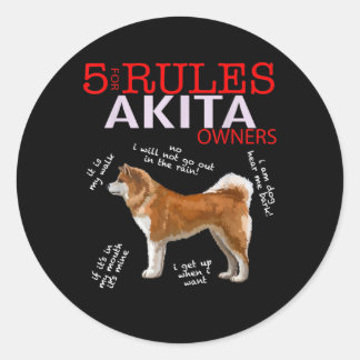 Akita Hund | 5 Regler Akita Hundägare Runt Klistermärke