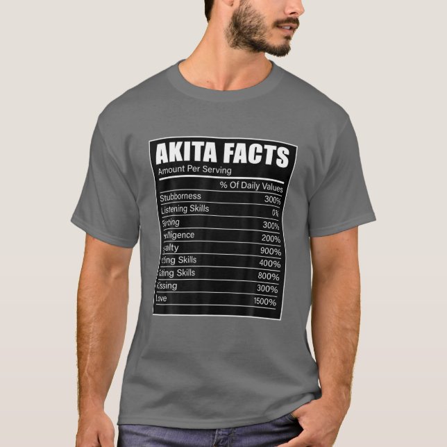 Akita Hund älskare Akita Facts Akita Hund T Shirt (Framsida)