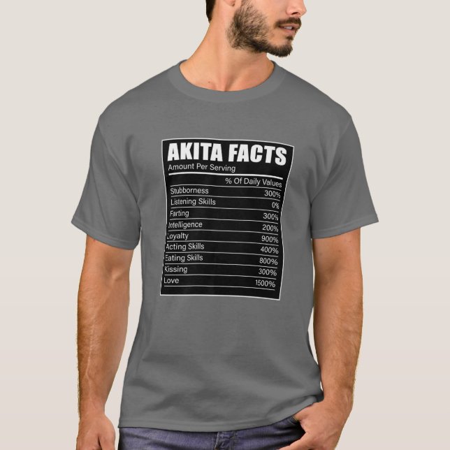 Akita Hund älskare Akita Facts Akita Hund T Shirt (Framsida)