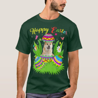 Akita Hund älskare Blommigt Påskägg Funny Akita Ös T Shirt