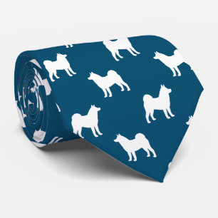 Akita Hund aveln Silhouettes Mönster Blue och Whit Slips