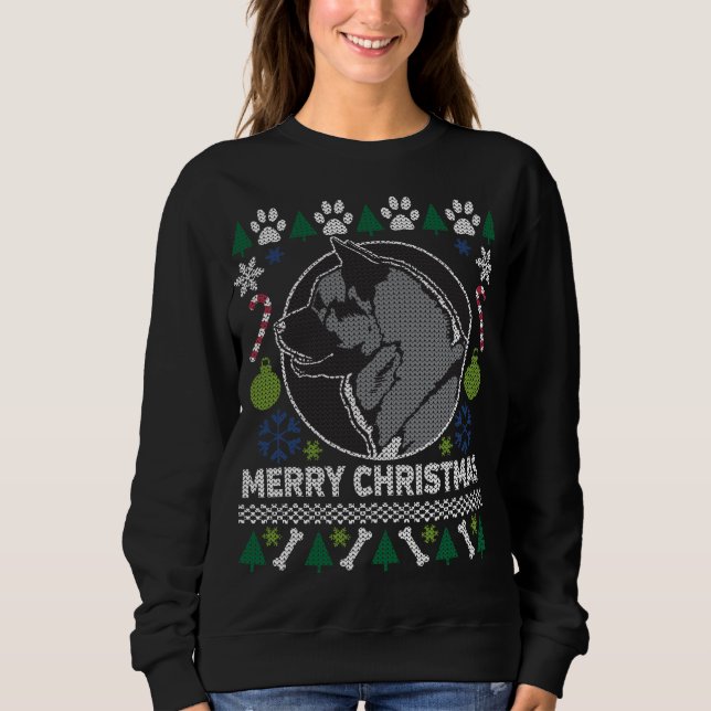 Akita Hund aveln Ugly jul Sweater Tee (Framsida)