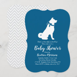 Akita Hund Baby Shower Boy Blue Inbjudningar