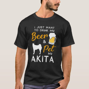 Akita Hund Beer Älskare Owner, julklapp T Shirt