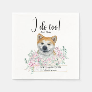 Akita Hund Bröllop Cocktail Napkins Pappersservett