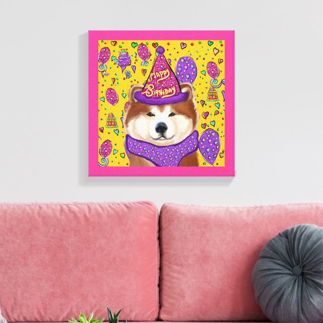 AKITA HUND  CANVASTRYCK (Insitu (Vardagsrum))
