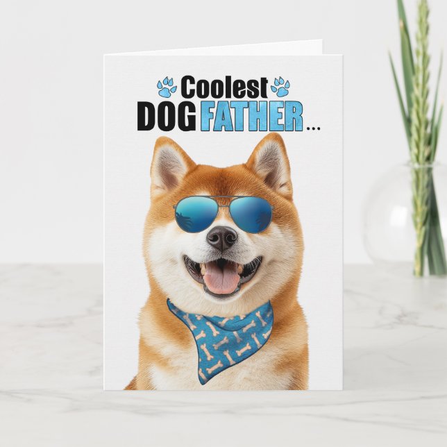 Akita Hund Coolest Pappa AldriFars dag Helgkort (Framsida)