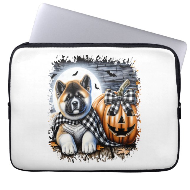 Akita Hund Halloween Square Laptop Fodral (Framsidan)