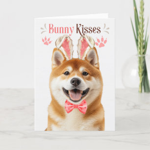 Akita Hund i Bunny Öron för Påsk Helgkort
