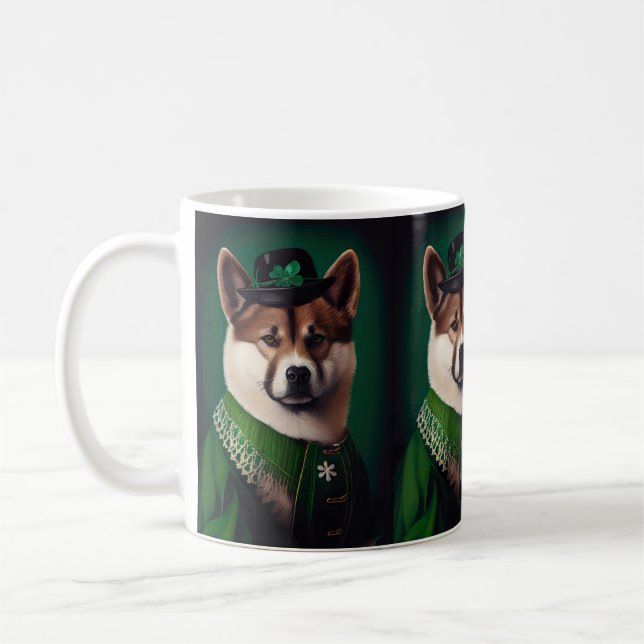 akita hund i St. Patrick Dress Kaffemugg (Vänster)