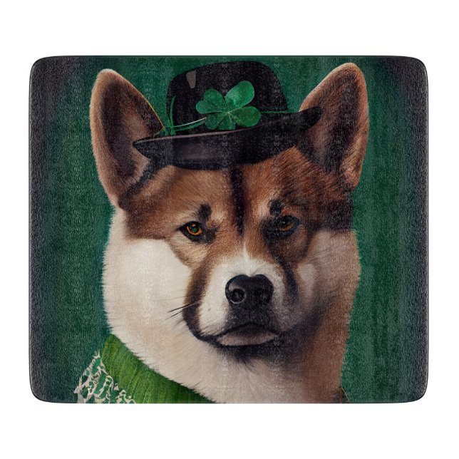 akita hund i St. Patrick's Day dräkt (Framsidan)