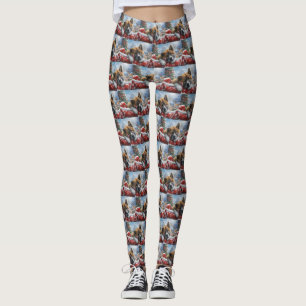 Akita Hund Jul Festiv Leggings