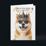 Akita Hund Kung för dag Funny Birthday Kort<br><div class="desc">Denna vackra Akita hund vill önska sin speciella människa eller Akita älskare ett grattis på födelsedagen en chans till kung.</div>