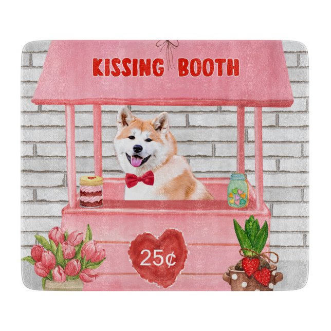Akita Hund Kyssar Kiosk på Alla Hjärtans Dag  (Framsidan)