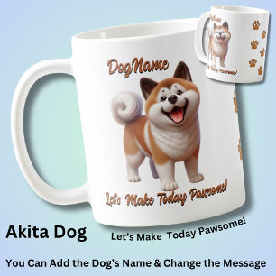 Akita Hund - Lägg till Namn, Ändra text Kaffemugg