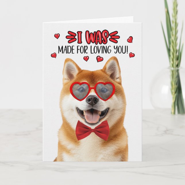 Akita Hund Made for Loving You Valentine Helgkort (Framsida)