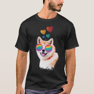 Akita Hund med hjärtans Alla hjärtans dag T Shirt