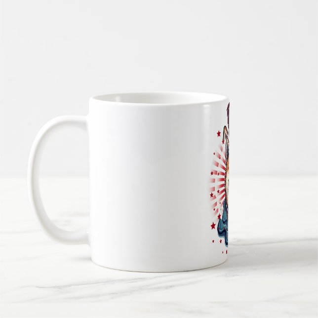 Akita hund med independence day kaffemugg (Vänster)
