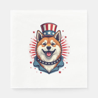 Akita hund med independence day pappersservett