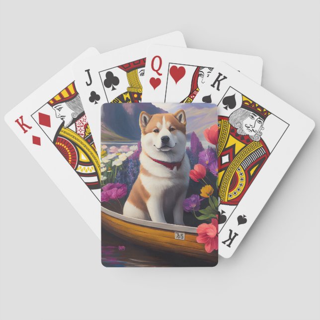 Akita Hund på en Paddle: En Scenia Äventyr Casinokort (Baksidan)