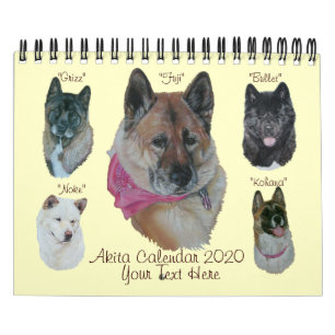 akita hund porträtt art japanese american art 2020 kalender
