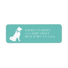 Akita Hund Puppy Returadress Etikett