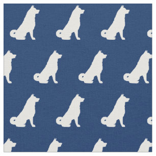Akita Hund Silhouette Pet Navy Blue Tyg