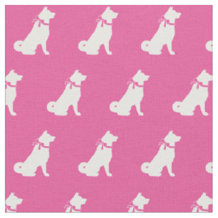 Akita Hund Silhouette Pet Rosa Tyg