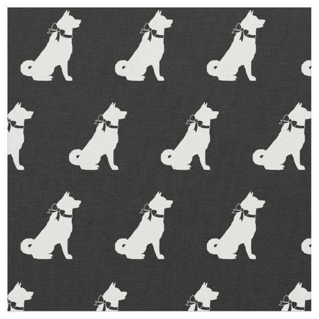 Akita Hund Silhouette Pet Tyg (Närbild)