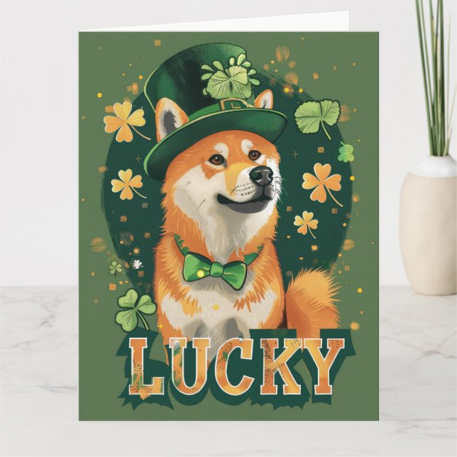 Akita Hund St. Patrick's Day Kort (Framsida)