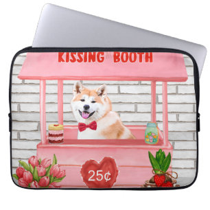 Akita Hund Valentindagen Kissing Booth Laptop Fodral