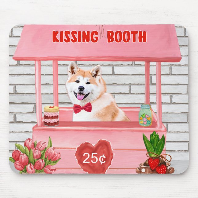 Akita Hund Valentindagen Kissing Booth Musmatta (Framsidan)