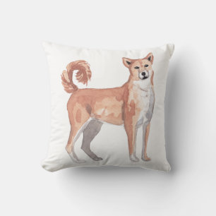 Akita Hund Vattenfärg Konst Målning Kudde