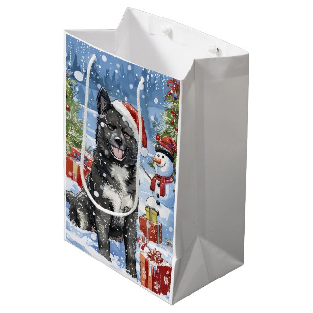 Akita Hund Winter Wonderland jul Joy (Framsidan Vinklad)