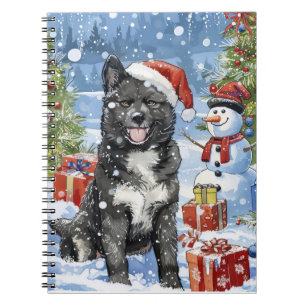 Akita Hund Winter Wonderland jul Joy Anteckningsbok