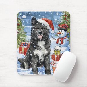 Akita Hund Winter Wonderland jul Joy Musmatta