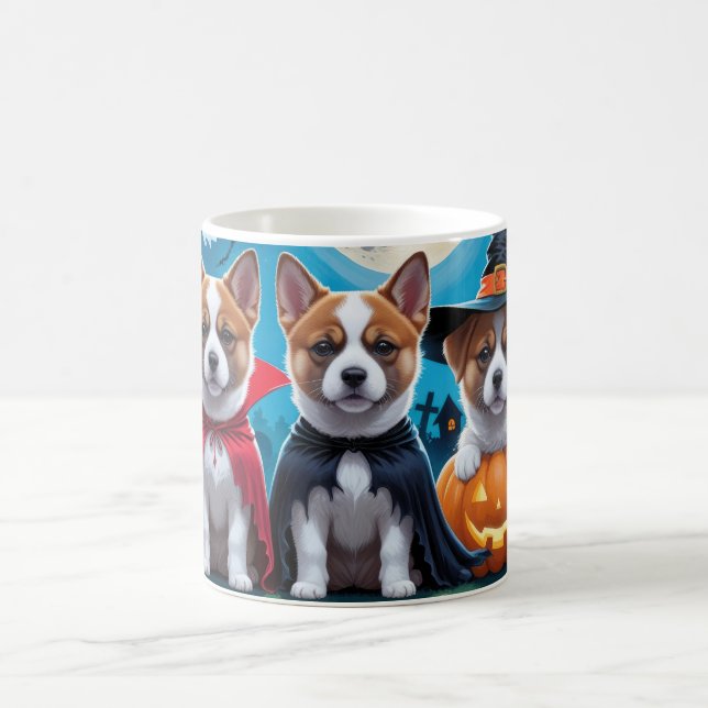 Akita Hundar Pumpa Halloween Roligt Kaffemugg (Center)