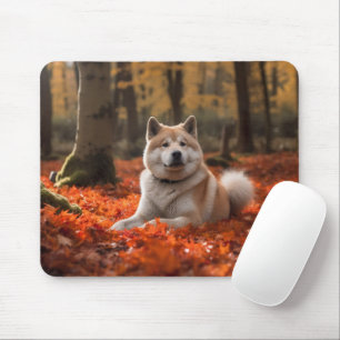 Akita i Höst löv Fall Inspired Musmatta