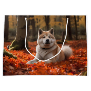 Akita i höstlöv fall inspirerad