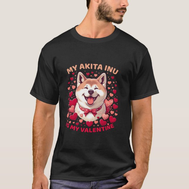Akita Inu affektion Celebrate Kärlek med Loyalty F T Shirt (Framsida)