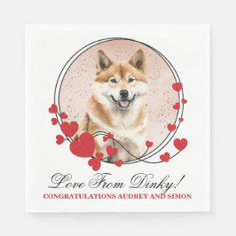 Akita Inu Bröllop Red Heart Bröllop Hund Photo Pappersservett