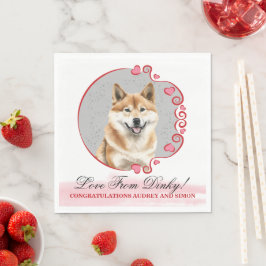 Akita Inu Bröllopsservetter Med Hund Foto Pappersservett